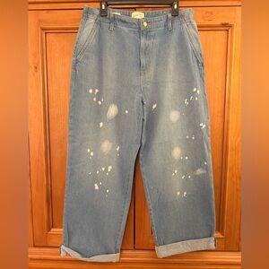 Universal Threads Goods Co. Relaxed Straight Wide Leg Artsy Splatter Jeans 12